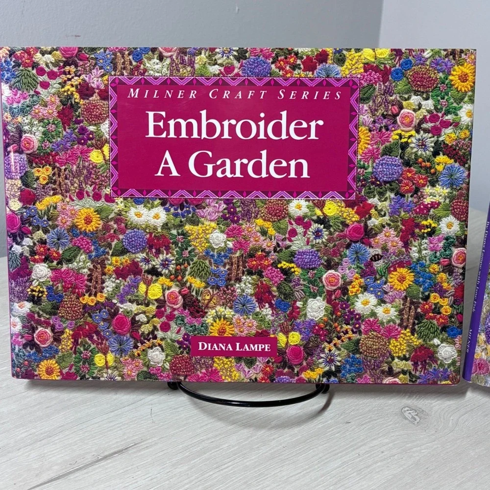 Diana Lampe Milner Craft Series Embroider A Garden & Garden Flowers Book Set